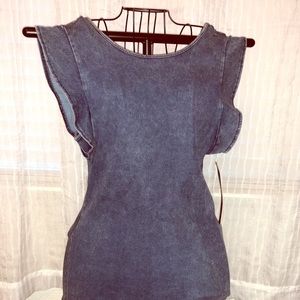 Denim scoop neck dress
